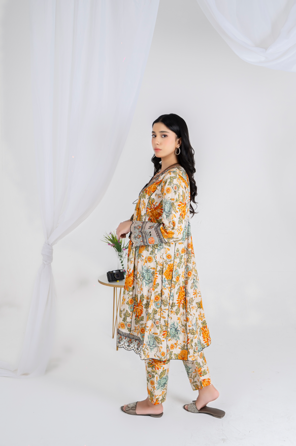 3 piece suit embroided neck