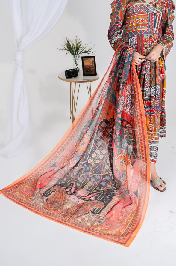 3 piece suit Lawn jhorjhat dupatta