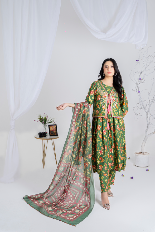 2 piece embroidered suit