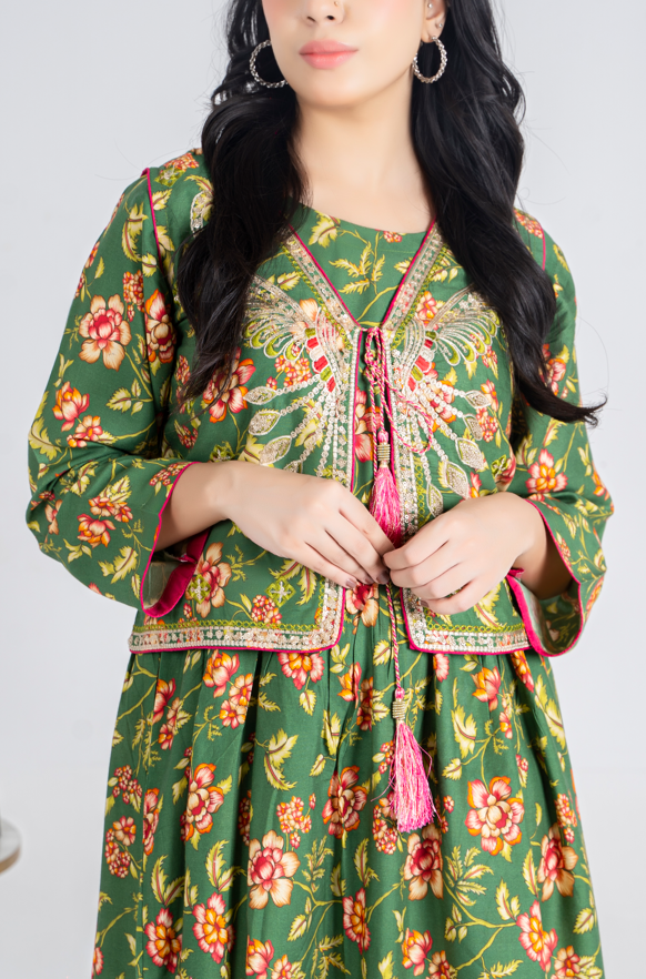 2 piece embroidered suit
