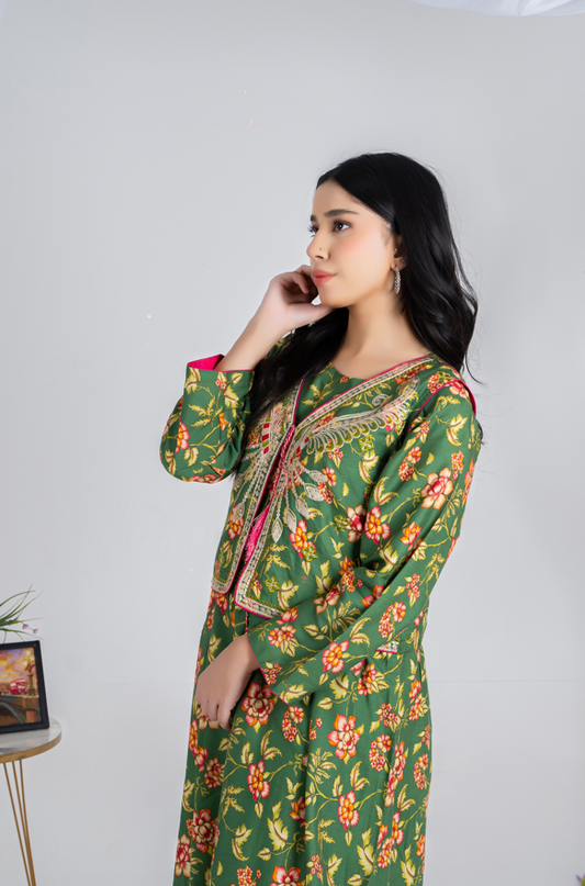 2 piece embroidered suit