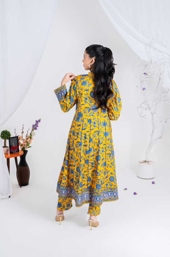 3 piece suit embroidered with geogrette dupatta