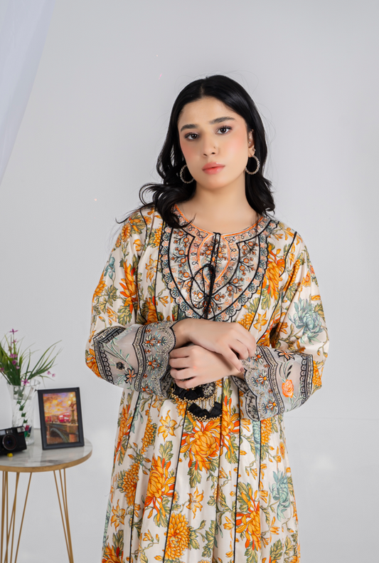 3 piece suit embroided neck