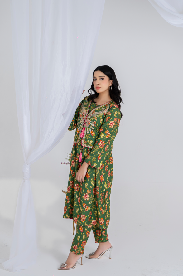 2 piece embroidered suit