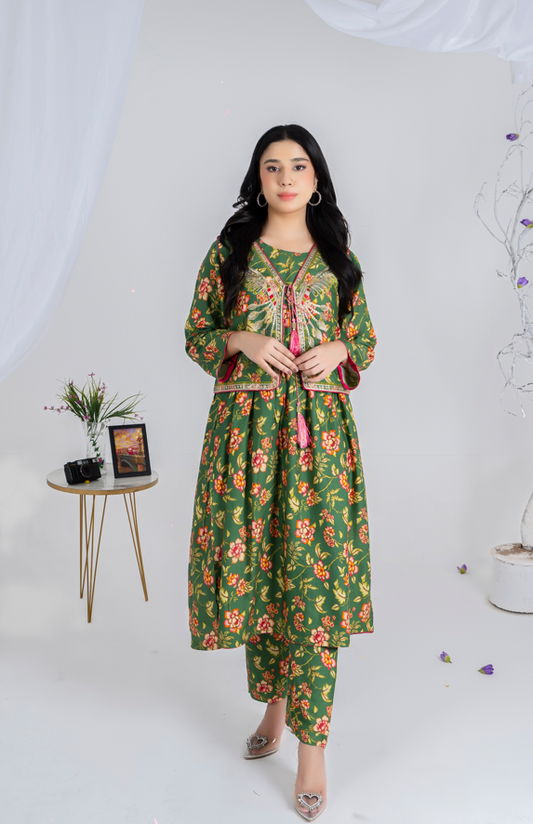 2 piece embroidered suit
